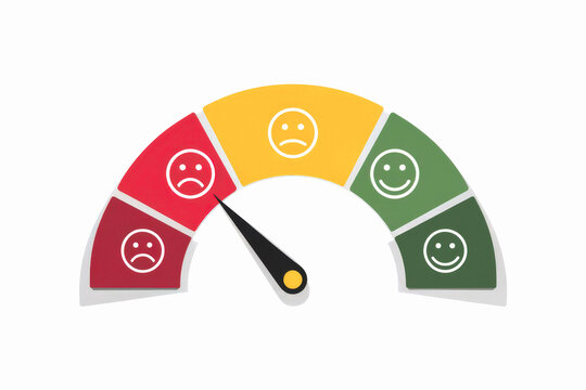 Feedback meter showing varying levels of satisfaction with emoticons
