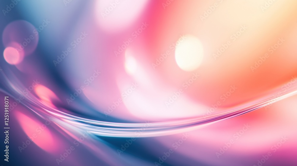 Poster abstract colorful background with smooth flowing lines and soft bokeh