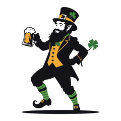 Cheerful Leprechaun in a Top Hat, Ready for St. Patrick's Day Celebrations - Saint Patrick’s Day 17 March