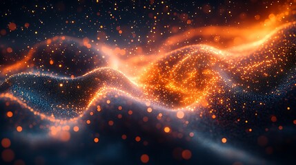 Fototapeta premium High-energy electron microscopy effect capturing technological data layers in motion