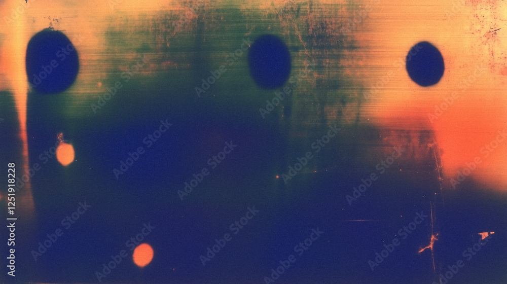 Poster abstract gradient composition with dark circles and textured background
