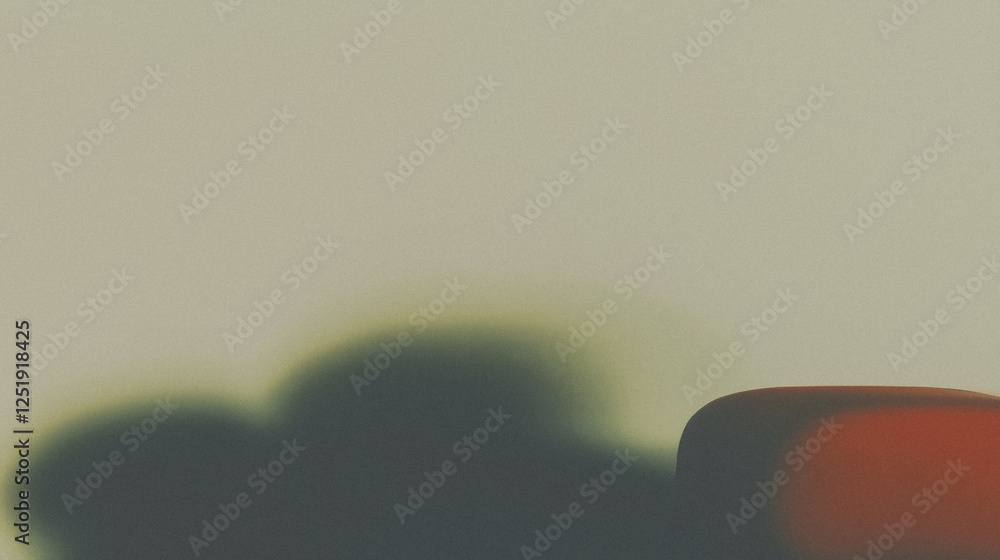 Poster abstract gradient with blurred forms and vibrant red highlight