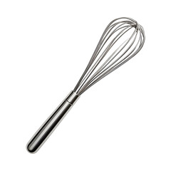 Vibrant Stainless Steel Whisk Isolated on Transparent Background
