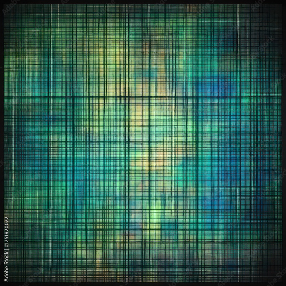 Poster abstract background featuring a grid pattern with teal and yellow hues
