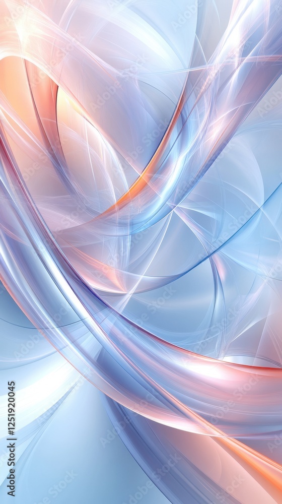 Poster abstract waves of blue and orange light creating a dynamic background