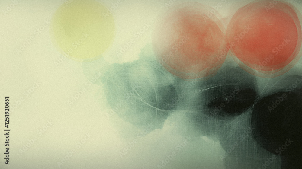 Poster abstract colorful circles with light and shadow effects on soft background