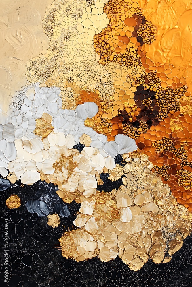 Poster elegant hexagonal background with metallic gold, black, and cream texture – a modern and luxurious a