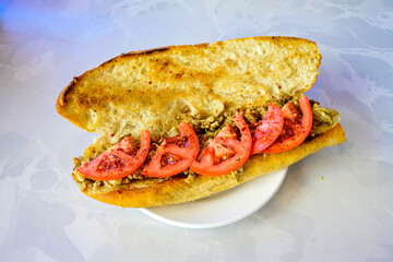 Lavash zurna doner kebab ( zurna  durum )  or shawarma sliced in plate isolated.  hatay usulu tavuk Et doner durum. Gobit ekmek arasi doner. Pilavustu iskender doner kebap. 