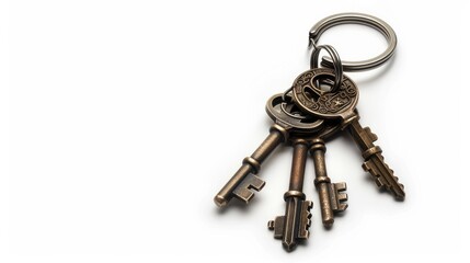 A bunch of keys on a keychain