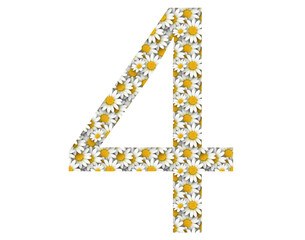 Numbers with a daisy pattern. Can be used for Wedding - Background and Date.