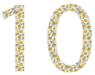 Numbers with a daisy pattern. Can be used for Wedding - Background and Date.