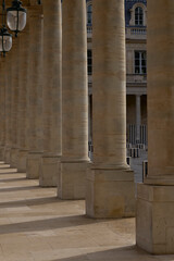 Obraz premium A quiet corridor where every step echoes through history. Palais-Royal, Paris, France