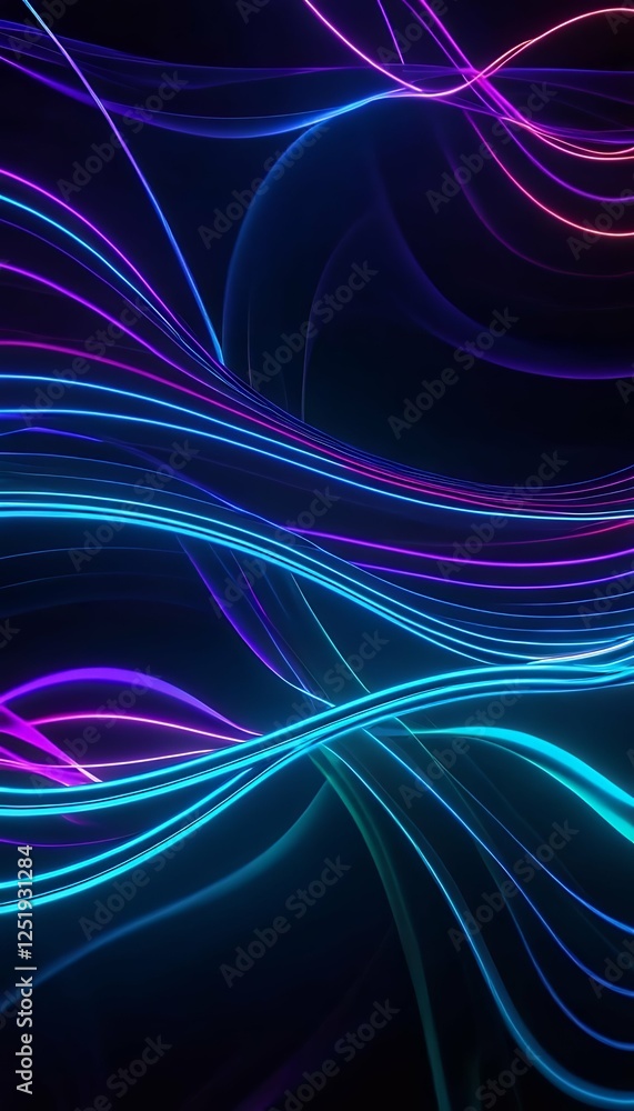 Poster lights aig21 flowing abstract color neon background wave flow neon wave motion abstract light design