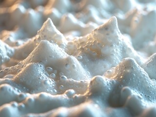 Close up view of creamy white foam texture.