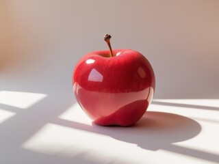 Obraz premium Shiny Red Apple Fruit Food Healthy Eating Produce