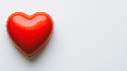 Fototapeta premium Red Heart Shape on White Background