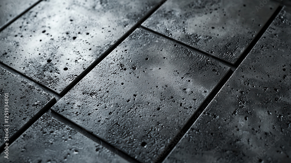 Poster detailed macro shot of textured concrete tiles with an urban style and soft lighting