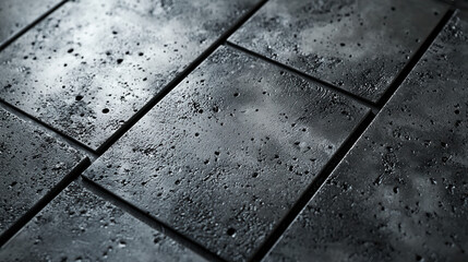 Detailed macro shot of textured concrete tiles with an urban style and soft lighting
