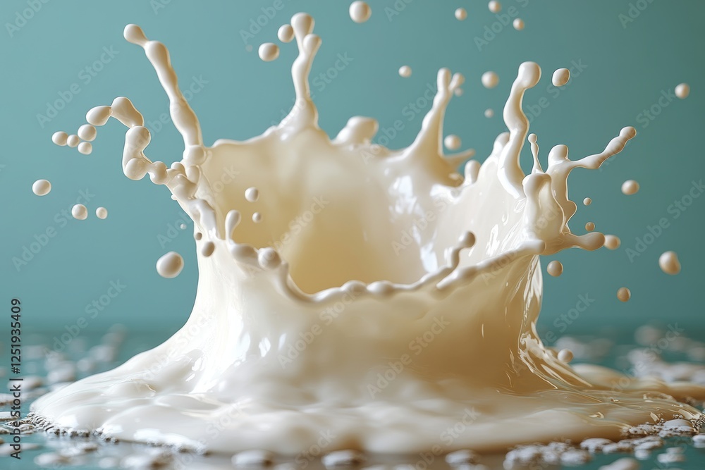 Aufkleber a dynamic splash of milk creating an artistic and visually striking effect.