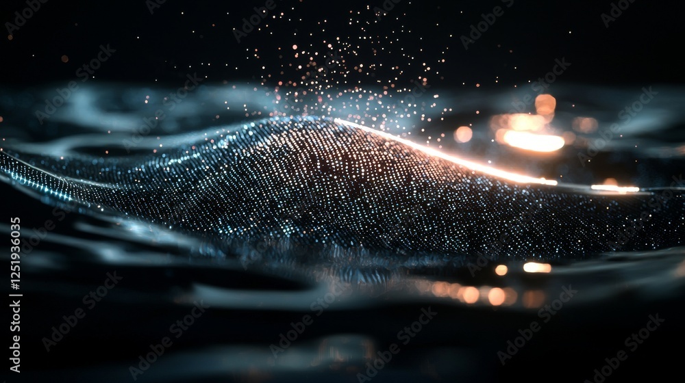 Aufkleber a dynamic and immersive futuristic digital landscape dominated by neon pink and teal waves that rese