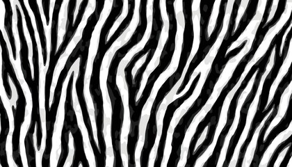 Seamless zebra tiger stripe pattern. Tileable black, white safari wildlife animal print texture. Monochrome abstract wavy glitch lines fur coat motif for textile, branding, wrapping, package design.