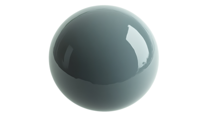 Glossy transparent sphere with reflective surface