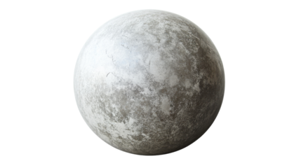 Realistic stone sphere with transparent background