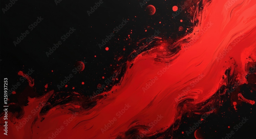 Leinwandbilder futuristic red splash design over dark backdrop. abstract shapes form liquid wave. graphic art with 