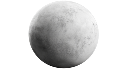 Realistic 3d render of a textured sphere on transparent background