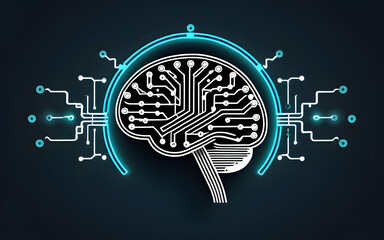 AI brain icon with circuit connections