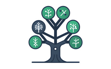 Decision tree icon for machine learning algorithms