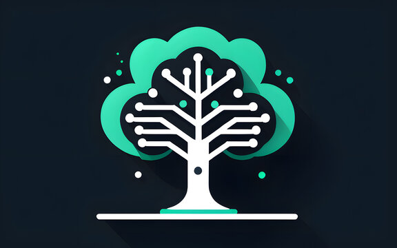 Decision tree icon for machine learning algorithms