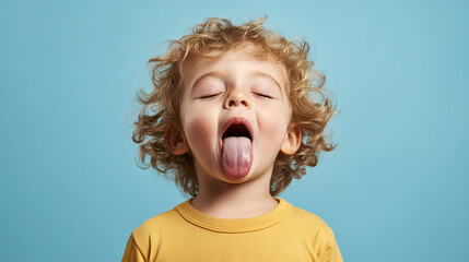 Playful Toddler Making Silly Face with Tongue Out