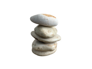 Balanced stack of smooth stones neatly arranged
