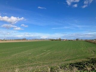 Obraz premium Blick auf die Küstenlandschaft von Nieuwvliet-Bad in den Niederlanden 