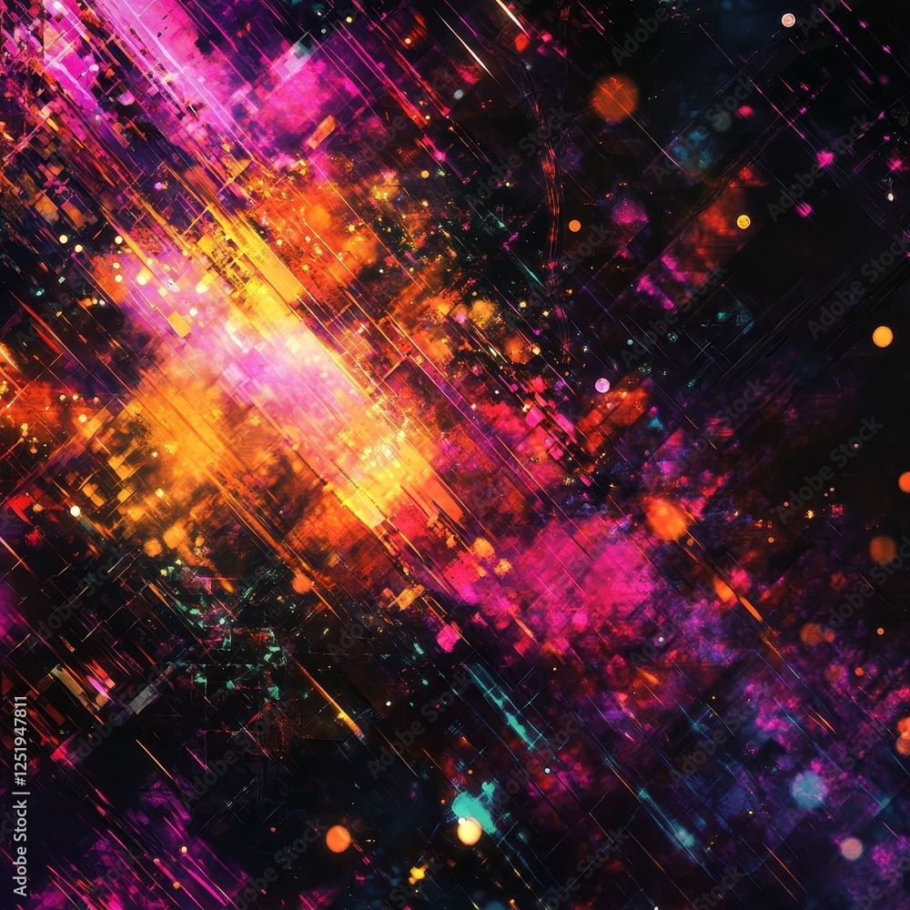 Poster abstract background displaying vibrant colors with geometric lines and shapes