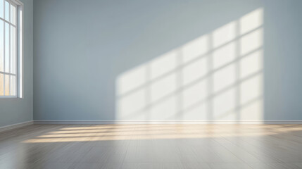 Obraz premium Modern aluminum window frame showcasing sleek lines and clear glass against a light gray blue wall with minimalist lighting for contemporary spaces