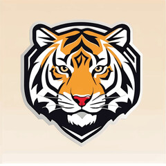 Tiger head Logo. Vector illustration.