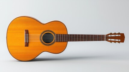 Classic guitar studio shot, white background, music
