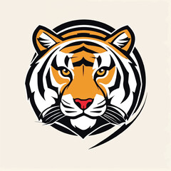 Tiger head Logo. Vector illustration.