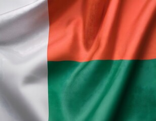 Obraz premium Vibrant Madagascar flag waving with luxurious satin texture - Patriotic and cultural symbol