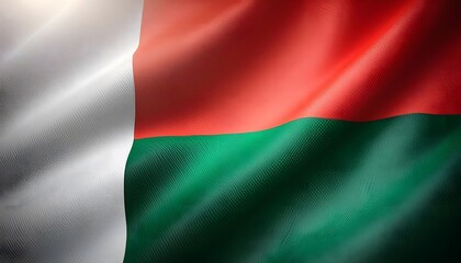 Obraz premium Vibrant Madagascar flag waving with luxurious satin texture - Patriotic and cultural symbol