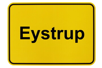Illustration eines Ortsschildes der Gemeinde Eystrup in Niedersachsen