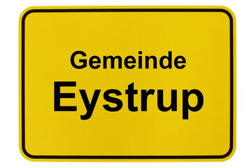 Illustration eines Ortsschildes der Gemeinde Eystrup in Niedersachsen