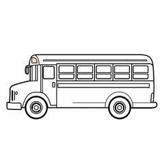 Minimalist School Bus Coloring Page with Defined Windows