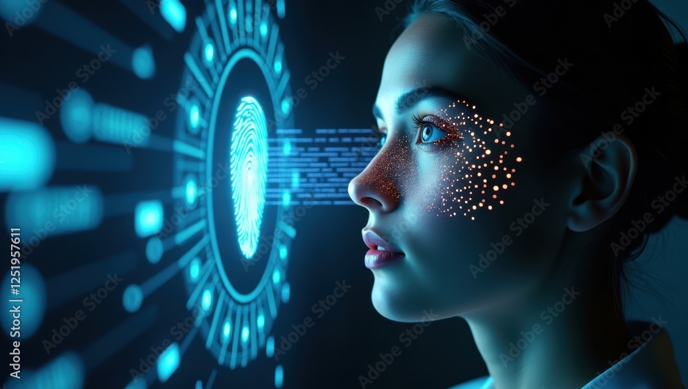 Poster cybersecurity using artificial intelligence enhances data protection through innovative technology a