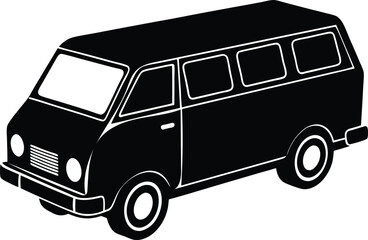 cover van silhouette on white background