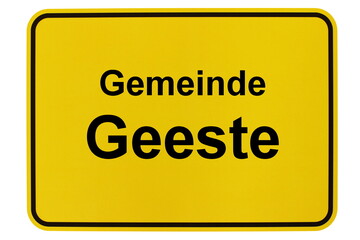 Illustration eines Ortsschildes der Gemeinde Geeste in Niedersachsen