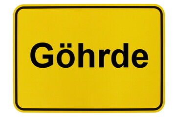 Illustration eines Ortsschildes der Gemeinde Göhrde in Niedersachsen