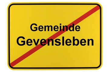 Illustration eines Ortsschildes der Gemeinde Gevensleben in Niedersachsen